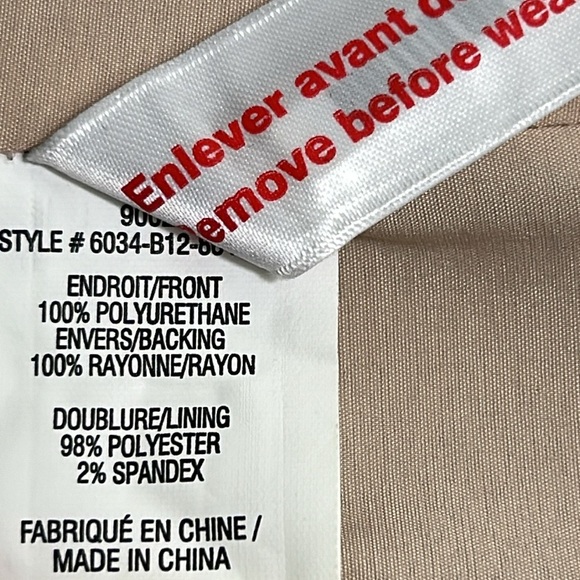 Melanie Lyne Nude Faux Leather Pencil Skirt Lined Size 12 - Picture 5 of 14